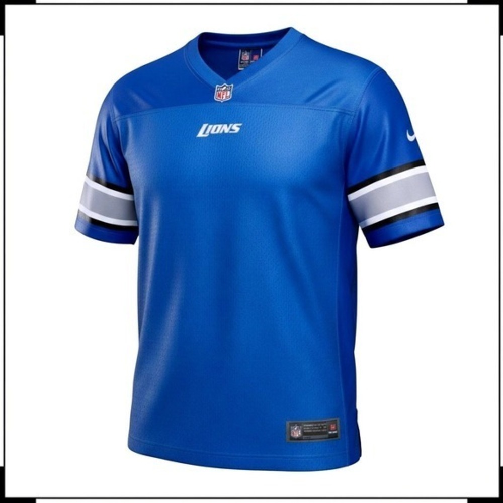 NFL Pro Line Detroit Lions Jersey Small Blue Football Sportswear Comfy Casual